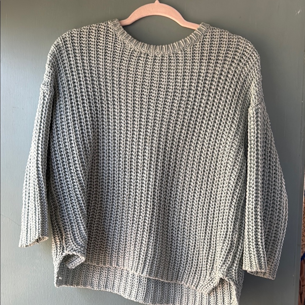 Sea Glass Green Chunky Knit Crew Neck Sweater